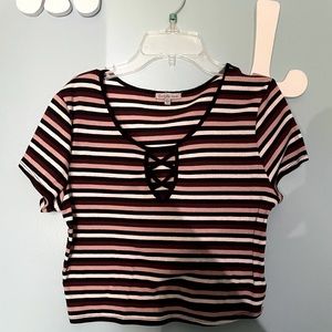 Striped Charlotte Russe Crop Top